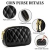 WOZEAH Leather Coin Purse for Women Small 2 Zipper Change