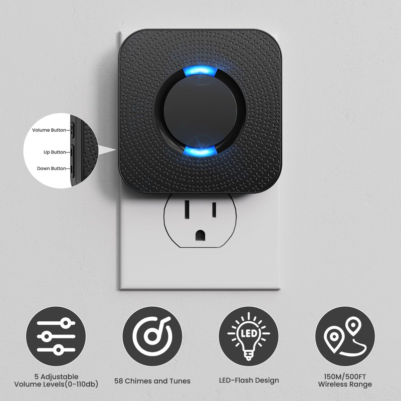 Wireless Motion Sensor LED Light - Motion Detector Alarm Chimes