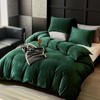 WARMDERN Emerald Green Velvet Duvet Cover King Size Flannel Duvet
