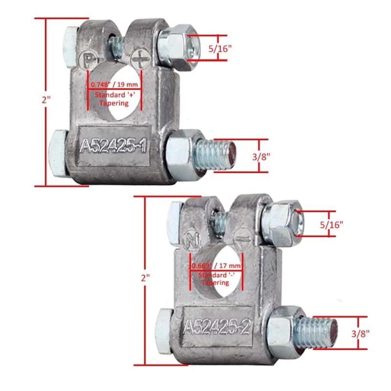 Ampper Military Spec Battery Terminal End, Top Post Battery Terminal