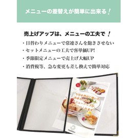 fieldlabo Menu Book, Clear, Medium Bound, A4, 8 Pages, 16 Sides, Rich Food Photos, Appetite, Sales Boost (1 Book)