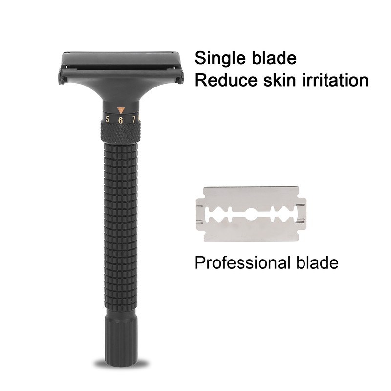 Men Manual Razor Blade Base Set Adjustable Brass Double Edge