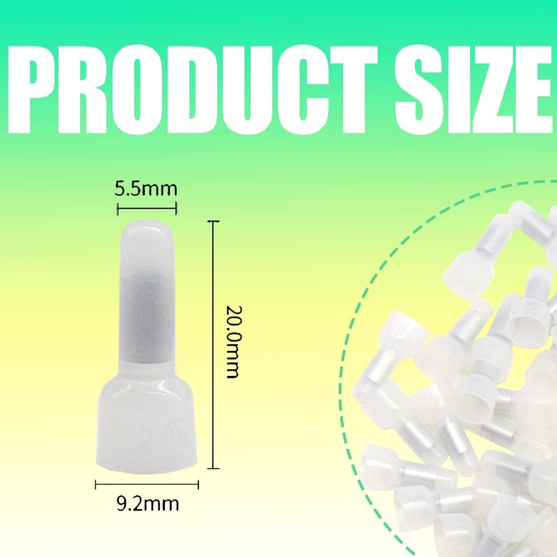Hocansen 100 Pieces Closed End Crimp Connector Nylon Crimp Cap