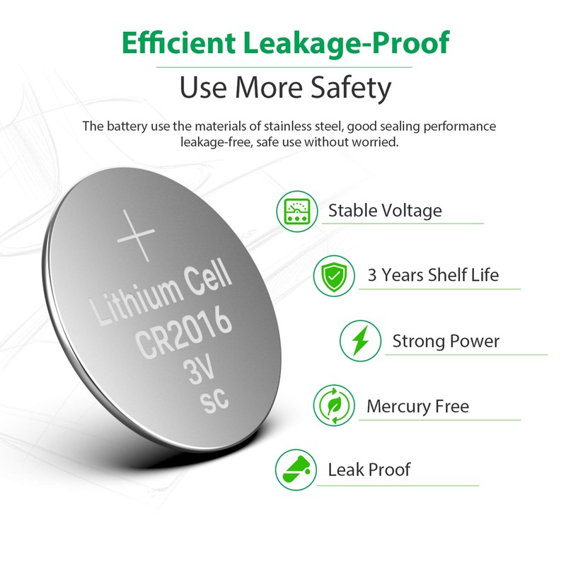 LiCB CR2016 3V Lithium Battery(10-Pack)