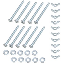 Meuey Lyot 1/4”-20-3” Bolt and Wing Nut Kit - 10 Set - Carbon Steel - Galvanised - Phillips, Wing Head - Home Repairs, Office Equipment, Machinery, DIY Projects