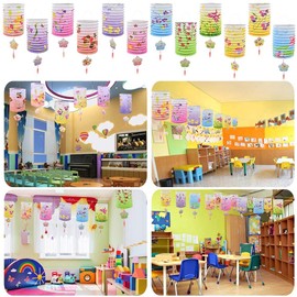 Mini Lanterns Set, Flower Pattern, Lanterns, Bon Festivals, Decoration Supplies, Tanabata, Decoration, Summer Festivals, Festivals