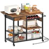 HOOBRO Kitchen Island with Storage, Rolling Kitchen Island Cart with