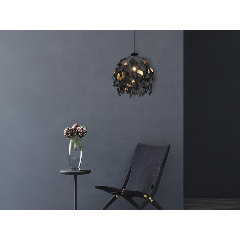 LED Pendant Light Dimmable Lampshade Diameter 38 cm Leaves Design