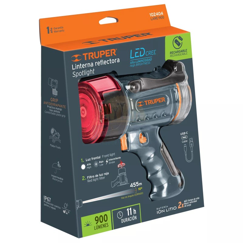 Truper LARE-900 900 lm rechargeable high power LED lamp
