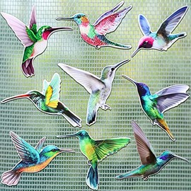 18 Pieces Humming Bird Screen Door Magnets Decorative Flexible Double Sided Magnetic Sticker Magnetic Screen Door Decor Window Screen Decorations Hummingbird Magnets for Screen Sliding Doors Protector