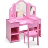 INFANS Kids Vanity, 2 in 1 Princess Makeup Desk and