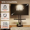 CABTE Rolling TV Stand,Heavy Duty Mobile TV Stand with Storage