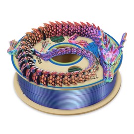 YOUSU 3D Printer Filament 1.75mm,Tri-Colors PLA Filament,Shiny Silk Coextruded PLA, Silk Green Purple Copper Filament, 1kg/2.2lbs