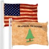 G128 Combo Pack: American USA TeaStained Flag 3x5 Ft &