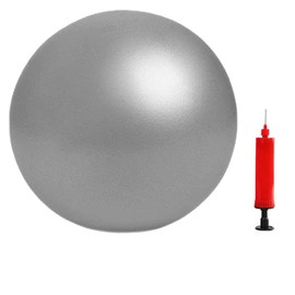 HCFGUS 6 Inch Mini Exercise Pilates Yoga Ball, Stability Ball for Yoga, Barre, Training and Physical Therapy- Improves Balance with Inflate Pump(Grey)