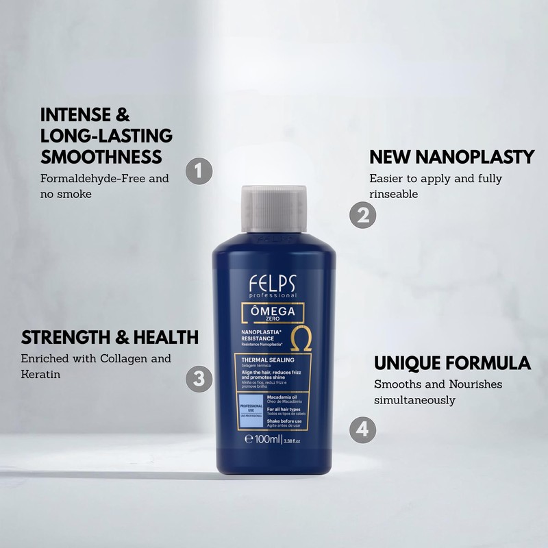Kit 3 Mini Felps Professional Omega Zero Nanoplastia Hair Straightening