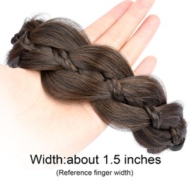 Oplira Wide Braid Headband with Teeth Synthetic Hair Braid Headband Hair Band Plaited Hairband For Women (Copper Brown, Free Size)