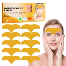 Set 10 Parches Cuidado Facial Anti Arrugas Frente Mascarilla Rejuvenecedora Pegatina Alta Calidad Ingredientes Naturales Elimina Lineas de Exprecion Hidrata y Suaviza la Piel Comodo y Sin Estres Paquete de 10 Parches