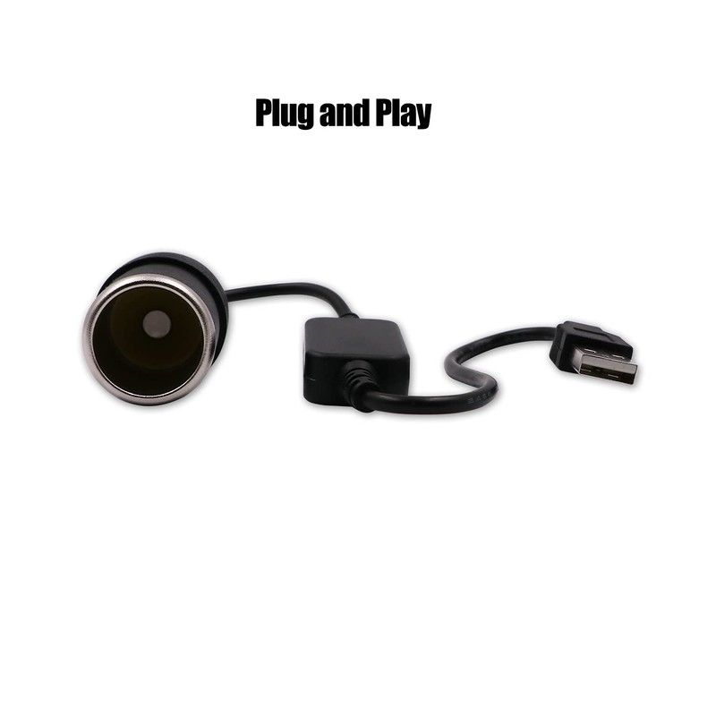 USB A Male to 12V Car Cigarette Lighter Socket Female