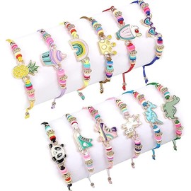 Juego de pulseras de 12 piezas para niñas, bonitos accesorios de disfraces, regalos de cumpleaños para niñas, regalos para fiestas de Navidad y Mardi Gras