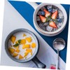 FUNOMOCYA Fashionable Ceramic Bowl Handle Salad Bowl for Kitchen Restaurant