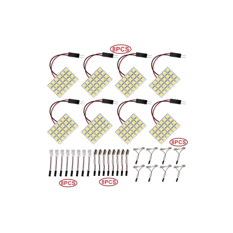 HUAZIZ 8 pieces super white energy-saving 5050 24 SMD LED