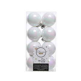 Decoris Christbaumkugeln Atia weiß 16-er Set