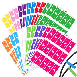 720 Stück Kabelbeschriftung, Kabelbeschriftung, Selbstklebend Wasserdich Reißfest Kabelbeschriftung,12 Farben 24 Blatt