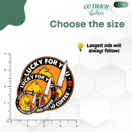 Lucky for You I Already Had Coffee Sticker – Waterproof Vinyl Sticker for Water Bottles, Laptops, Phone Cases & Cars (3PCS, 3”)