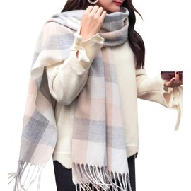 Yuson Girl Women's Fashion Long Shawl Big Grid Winter Warm Lattice Large Scarf