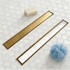 MUSCHBATH Linear Shower Drain, 32 inch Gold, 2-in-1 Tile Insert