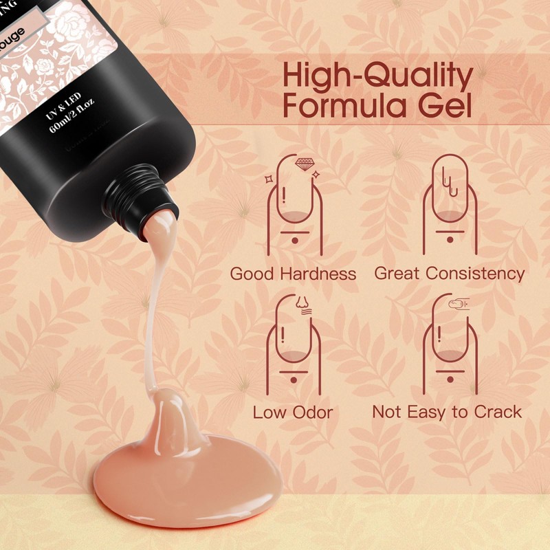 ROSALIND 60ml Poly Nail Extension Gel, Rouge Poly Gel Neutral