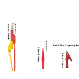 daier 5Pcs 4mm Stackable Banana to Banana Plug Test Leads, with 5PCS Copper Alligator Crocodile Clips. 5pcs Probes Pin Insulation Piercing Needle for Multimeter Electrical Testing