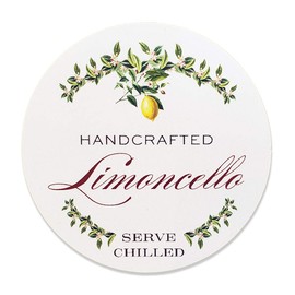 LIMONCELLO LABELS, Garland Style, 2" ROUND CIRCLE - 12 / PKG