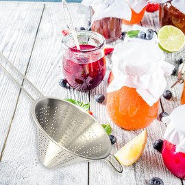 FACKELMANN 28373 INOX, Conique de Diamètre, Passoire Chinois Stainless Steel, Cone, 14 cm Diameter, Chinese Strainer, Grey