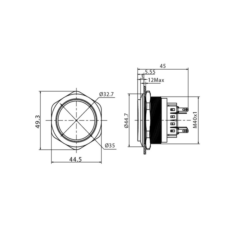 XL LED Push Button with Bell Symbol Made of V2A