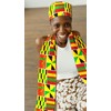 African Kente Pattern Hats Scarf Kufi Hat Ankara Print Cap