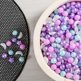 200 Ball Pit Balls - Non-Toxic Phthalate Free BPA Free Balls for Toddlers Girls Boys Birthday Party Playpen, Pearl Pink Green Purple