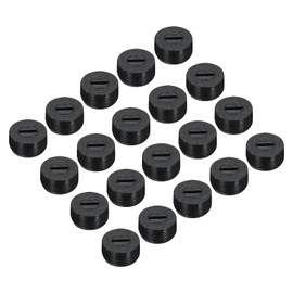 sourcing map Carbon Brush Holder Cap Motor Electric Brush Plastic Cover Thread Black 15mm/0.59 Inch OD Pack of 30