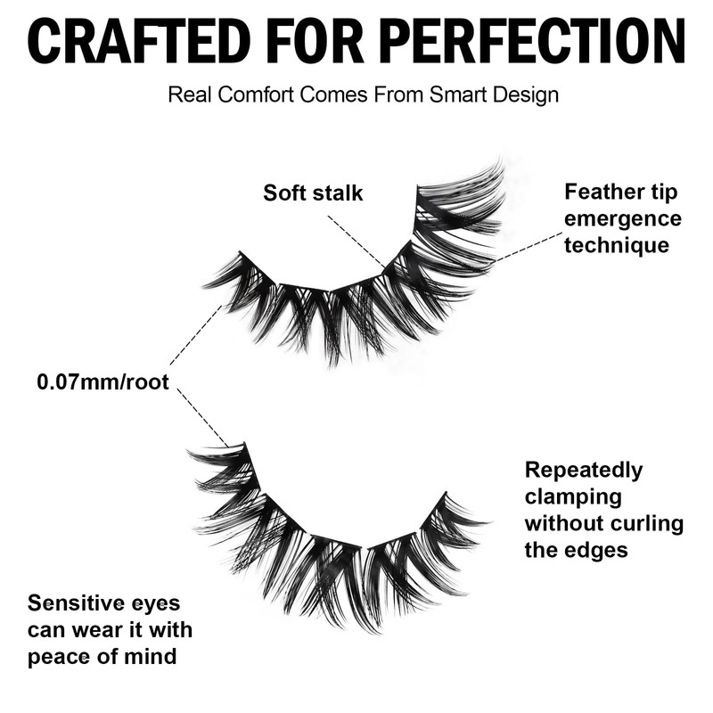 AnyFairy Lash Clusters 8-18mm Wispy Eyelash Clusters 144pcs Cluster Lashes