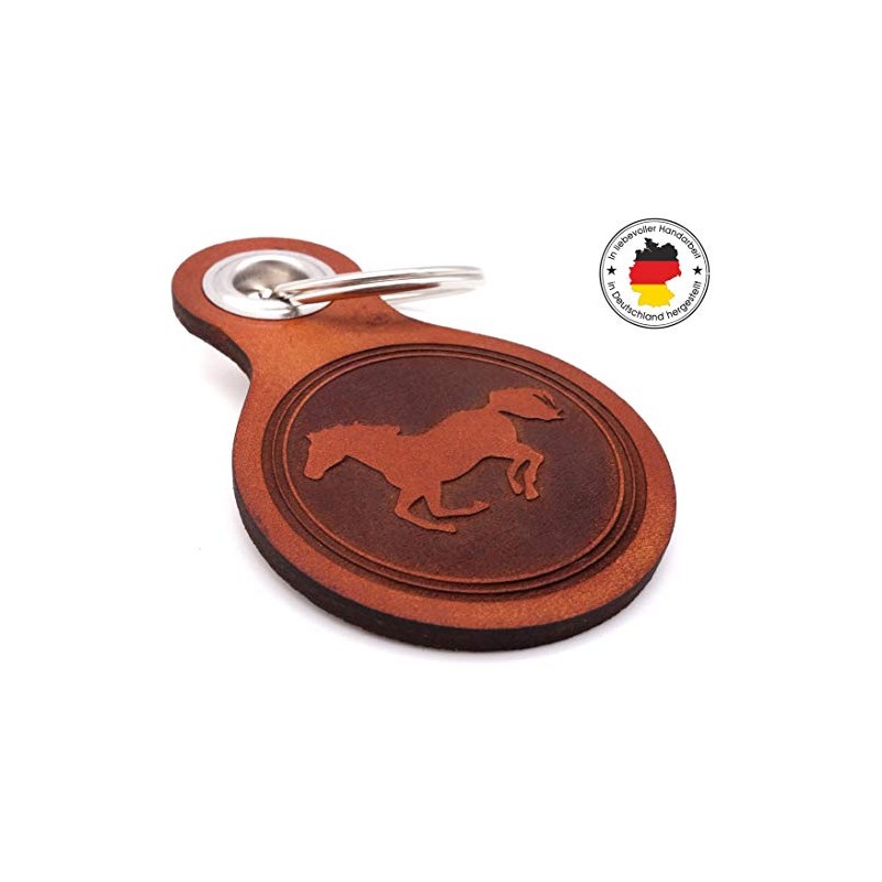 Samunshi® Leather Keyring with Engraving with Various Motifs Gifts Made