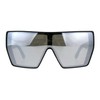 PASTL Extra Oversized Fashion Sunglasses Flat Top Shield Frame Black,