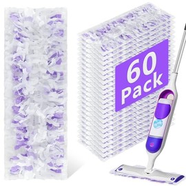 60 Pack Power Mop Refill Pads for Swiffer Power Mop, Disposable Swifter Wet Pad Refills for Swiffer, Replacement Spray Wet Pads Refills for Multi-Surface&Wood Floor Cleaning