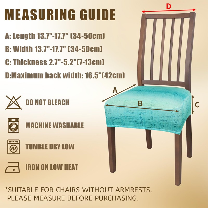 JQinHome Waterproof Dining Chair Seat Covers Set of 2 |