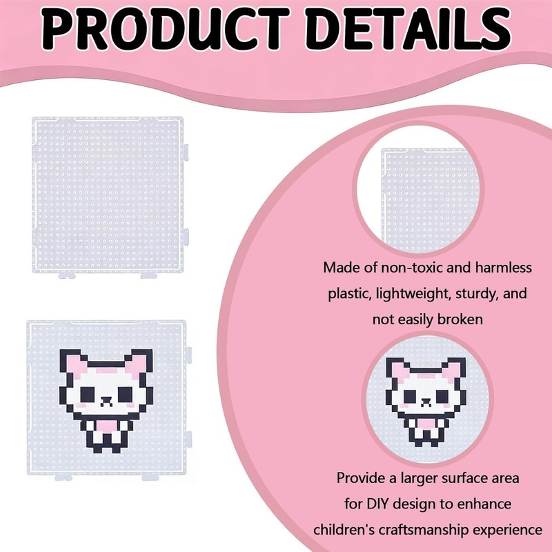 14 Pcs Hama Beads Pegboard, 2.6mm Fuse Bead Boards Set,