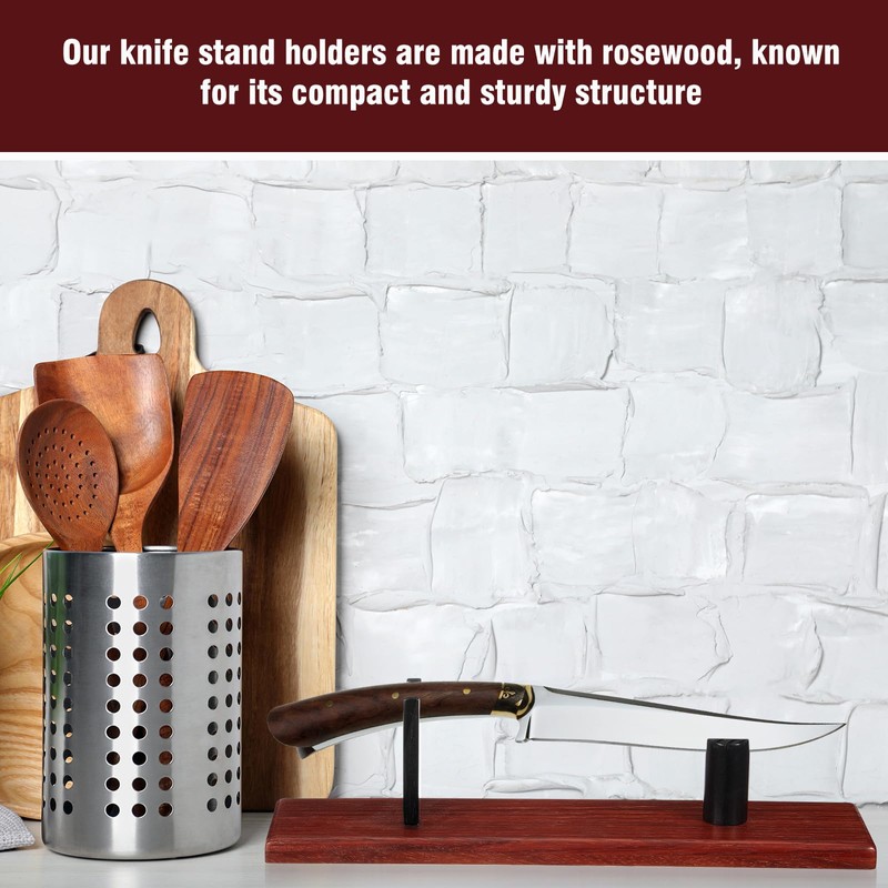 Yookeer 2 Pcs Knife Display Stand Fixed Blade Holder Case