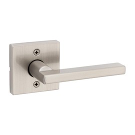 Kwikset Halifax Dummy Door Handle, Single Sided Lever for Closets, French Double Doors, and Pantry, Satin Nickel Non-Turning Reversible Interior Push/Pull Lever, with Microban Protection