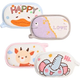 Esponja Para Baño Bebe, esponja de baño,Set De 4 Esponjas De Baño Suaves, Ideal Para Recién Nacidos Y Niños Pequeños, Diseño Hipoaergénico Y De Secado Rápido, 10 X 14 X 2.5 Cm