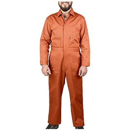 Walls Men's Work Poplin Coveralls Orange X Tall 42