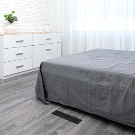 Decor Grates AJH212-BLK Oriental Floor Register, 2x12 Inches, Textured Black